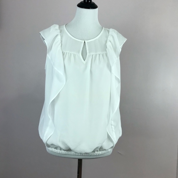 Express Career Blouson Top Keyhole Neckline Medium - Picture 5 of 5